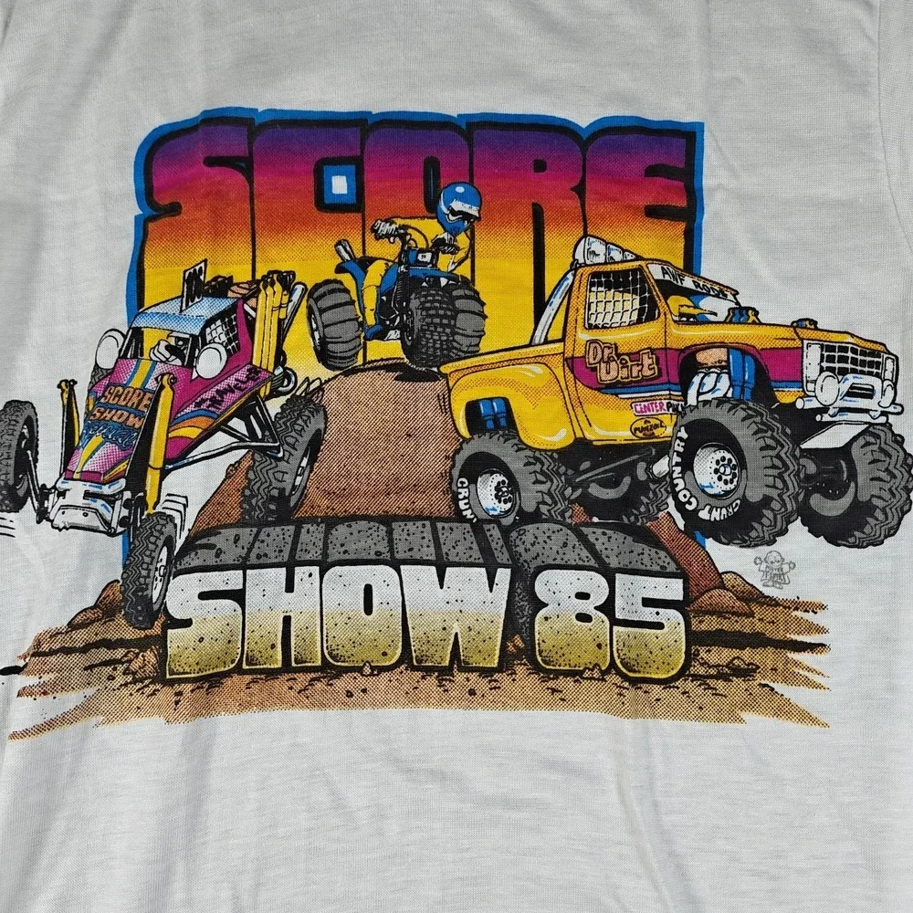 Vintage Score Show 85 Shirt Boys Large‎ Car Truck Racing Single Stitch USA New